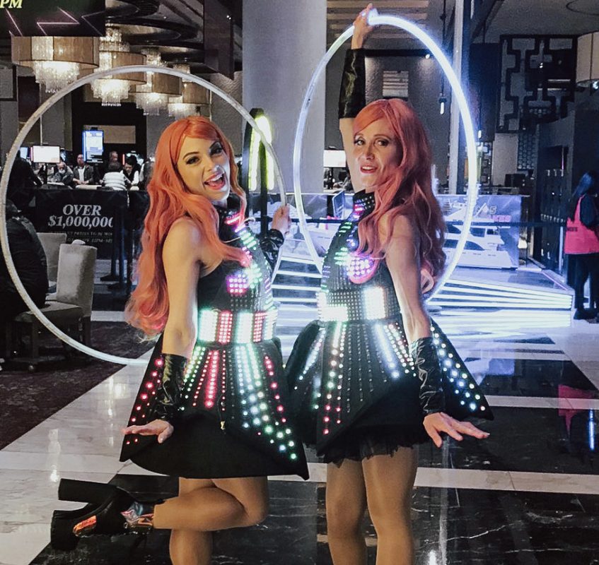 LED + Mirror Stilt Walkers